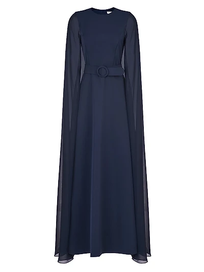 Freya Crepe Cape Gown