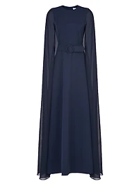 Freya Crepe Cape Gown
