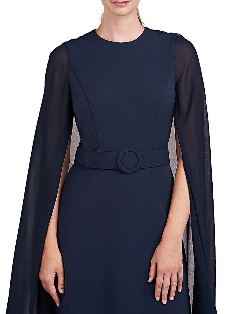 Freya Crepe Cape Gown