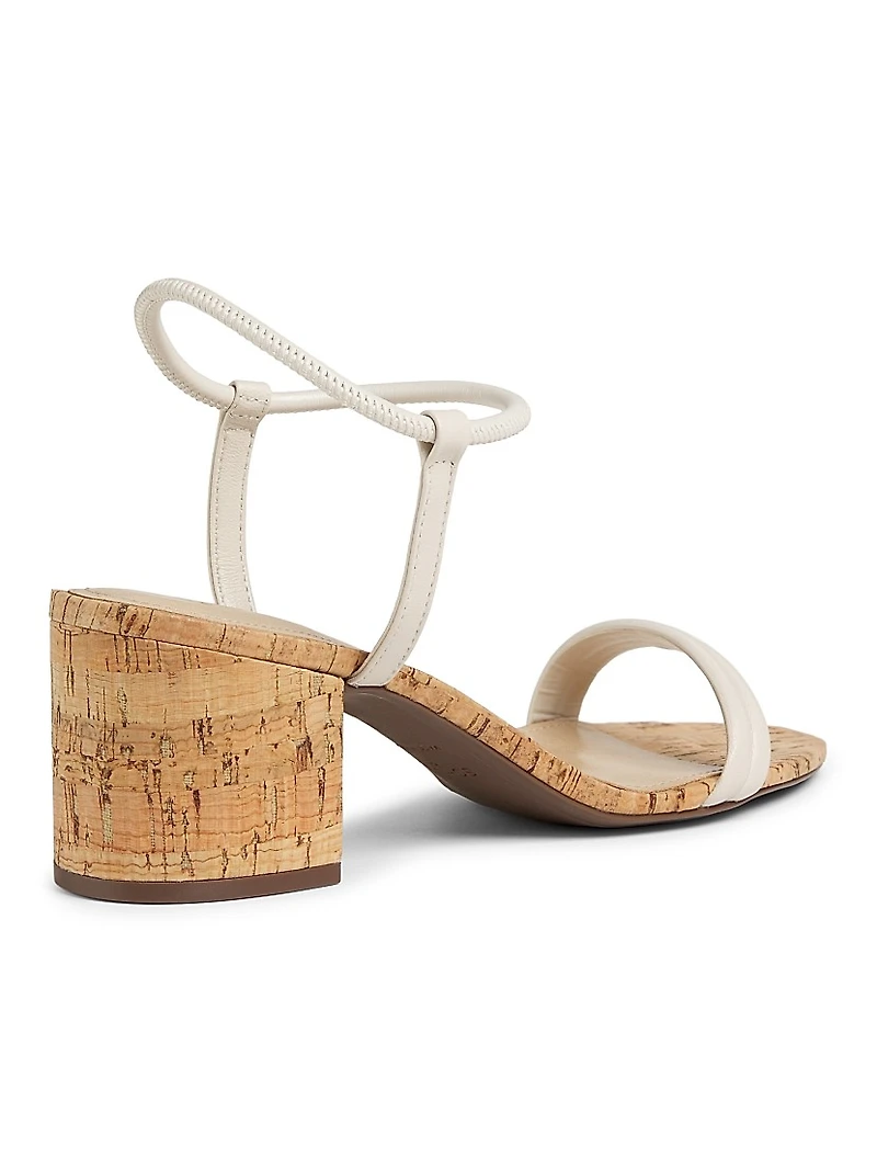Gimenez 65MM Leather & Cork Block Heel Sandals