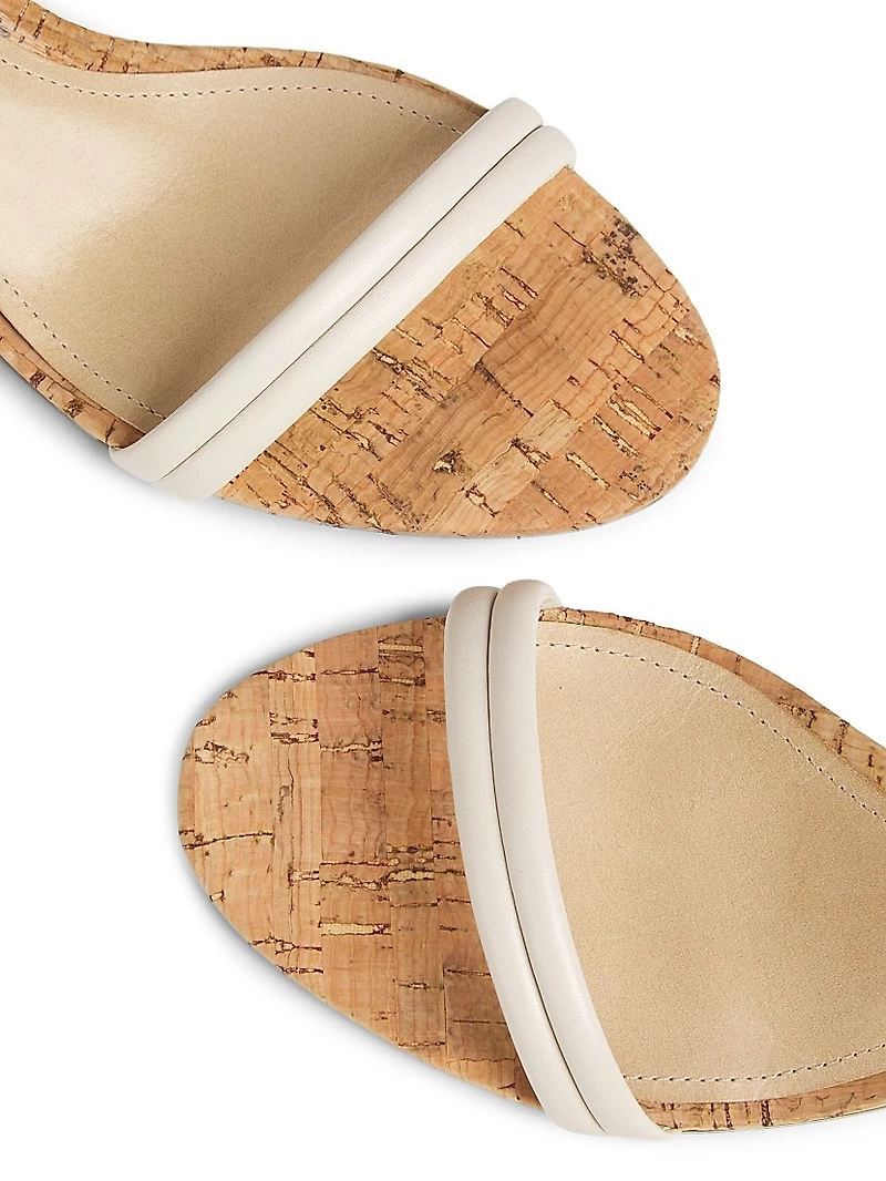 Gimenez 65MM Leather & Cork Block Heel Sandals