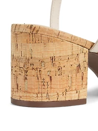 Gimenez 65MM Leather & Cork Block Heel Sandals