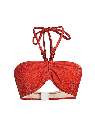 Cinched Bandeau Bikini Top