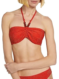 Cinched Bandeau Bikini Top