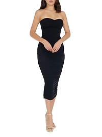Heather Ruched Midi-Dress