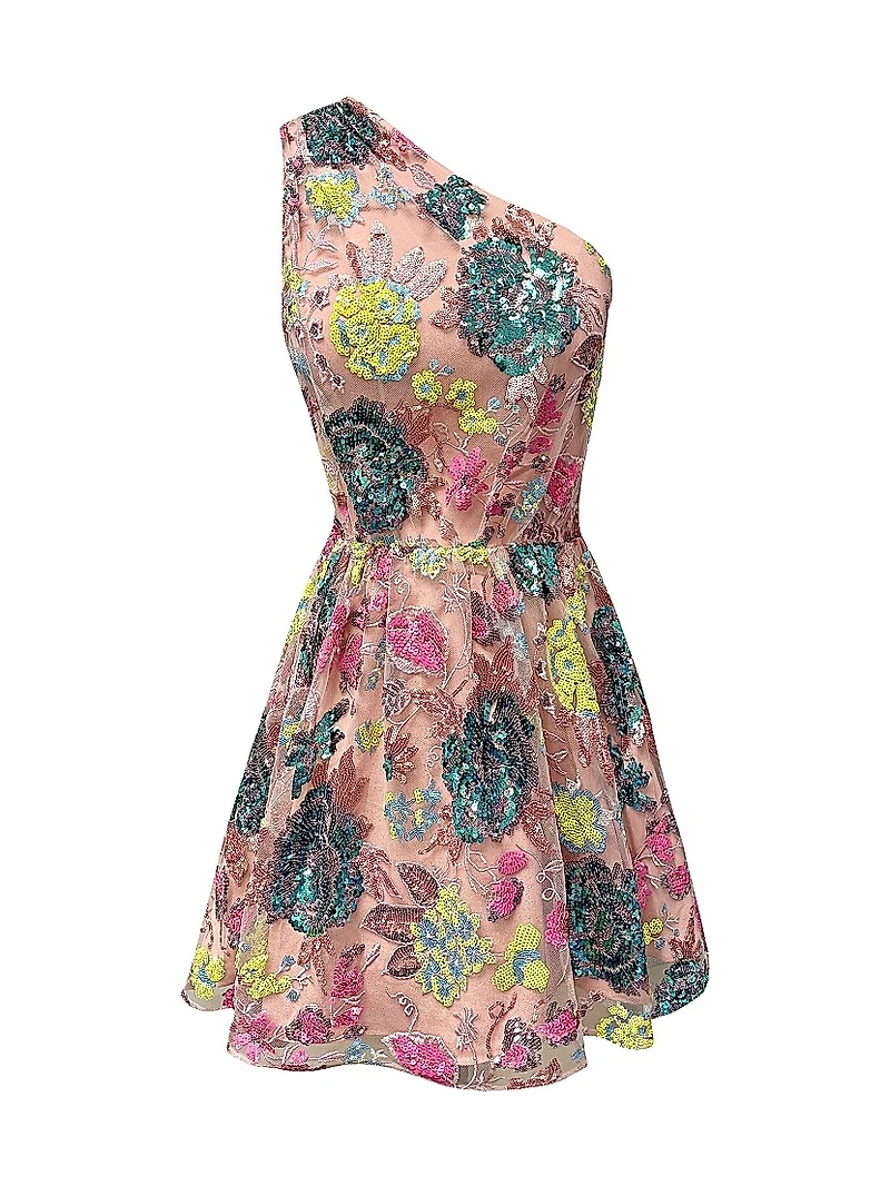 Delaney Sequined One-Shoulder Minidress