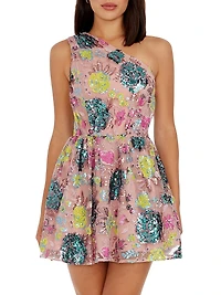 Delaney Sequined One-Shoulder Minidress