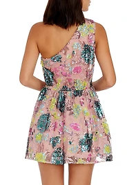 Delaney Sequined One-Shoulder Minidress