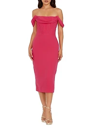 Vickie Off-the-Shoulder Sheath Dress