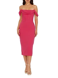 Vickie Off-the-Shoulder Sheath Dress