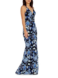 Sharon Floral Embroidered Mermaid Gown