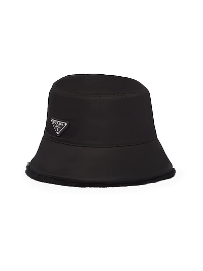 Re-Nylon And Shearling Bucket Hat