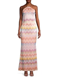 Striped Jacquard Maxi Dress