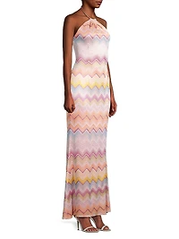 Striped Jacquard Maxi Dress