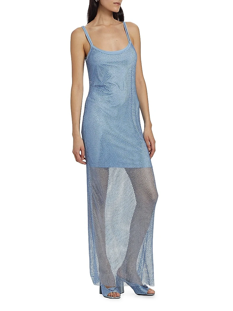 Yvonne Crystal Fishnet Maxi Dress