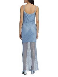 Yvonne Crystal Fishnet Maxi Dress