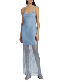 Yvonne Crystal Fishnet Maxi Dress