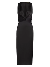 Talon Satin Plunge Midi-Dress