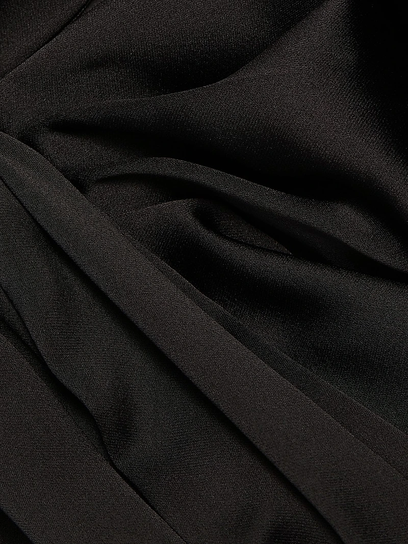 Talon Satin Plunge Midi-Dress