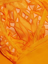 Lina Embroidered Satin Crop Top