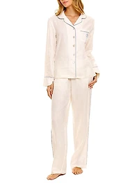 Blue Serenity Emma Linen 2-Piece Pajama Set
