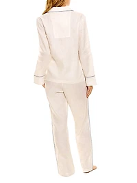 Blue Serenity Emma Linen 2-Piece Pajama Set