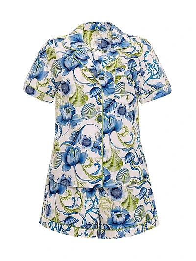 Blue Serenity Nina Green Medusa 2-Piece Pajama Set