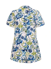 Blue Serenity Nina Green Medusa 2-Piece Pajama Set