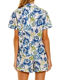 Blue Serenity Nina Green Medusa 2-Piece Pajama Set