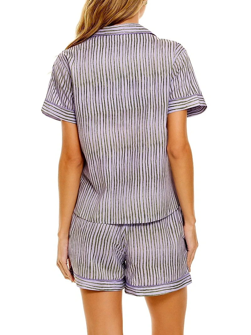 Blue Serenity Nina Seagrass & Waves 2-Piece Pajama Set