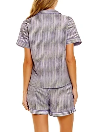 Blue Serenity Nina Seagrass & Waves 2-Piece Pajama Set
