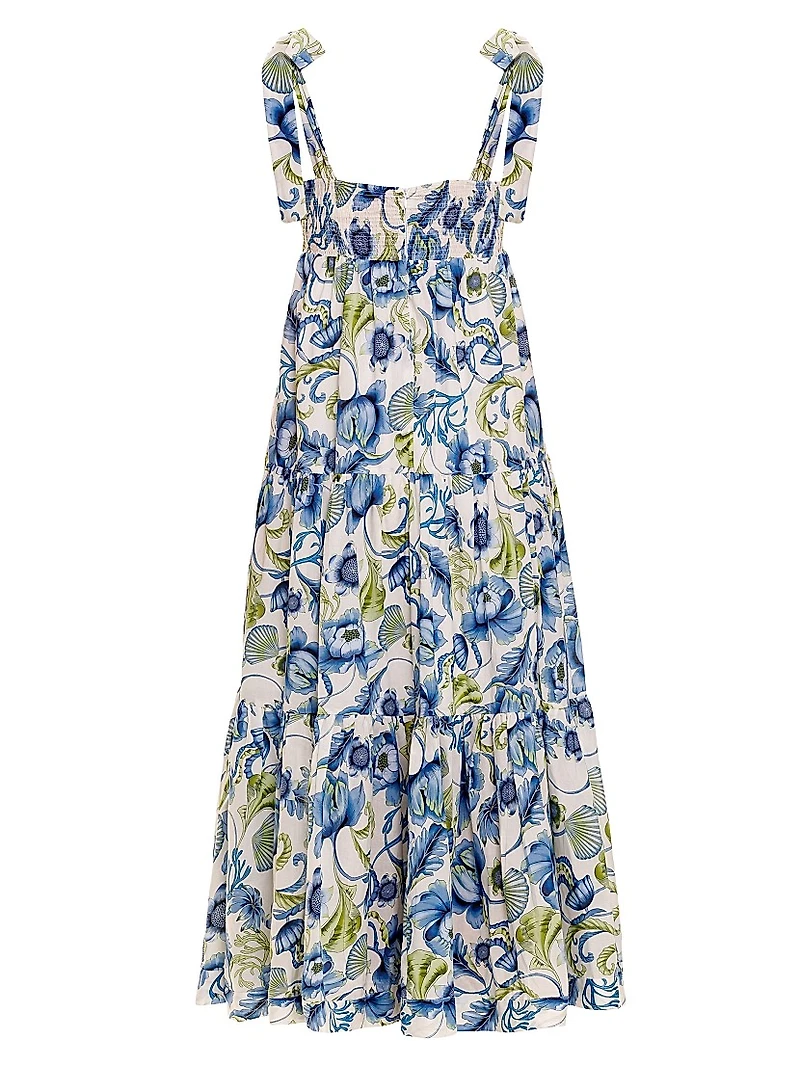 Blue Serenity Tessa Green Medusa Maxi Dress