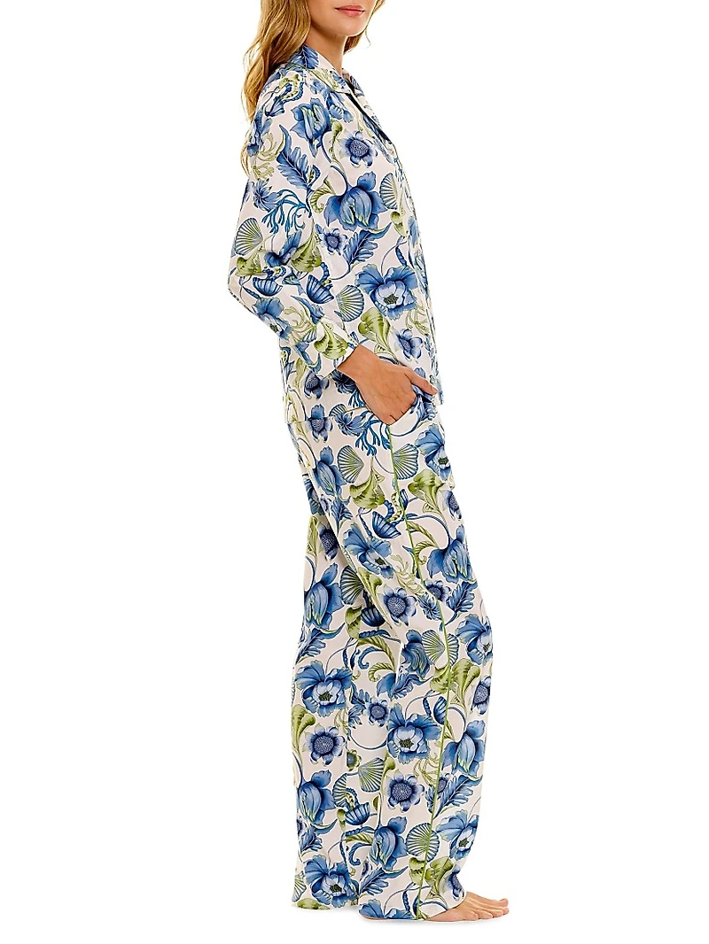 Blue Serenity Emma Green Medusa 2-Piece Pajama Set