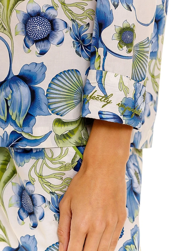 Blue Serenity Emma Green Medusa 2-Piece Pajama Set