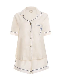 Blue Serenity Nina Linen Short 2-Piece Pajama Set