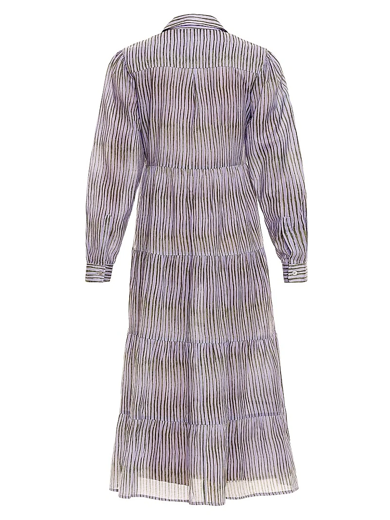 Blue Serenity Kaia Seagrass & Waves Midi-Dress