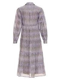 Blue Serenity Kaia Seagrass & Waves Midi-Dress