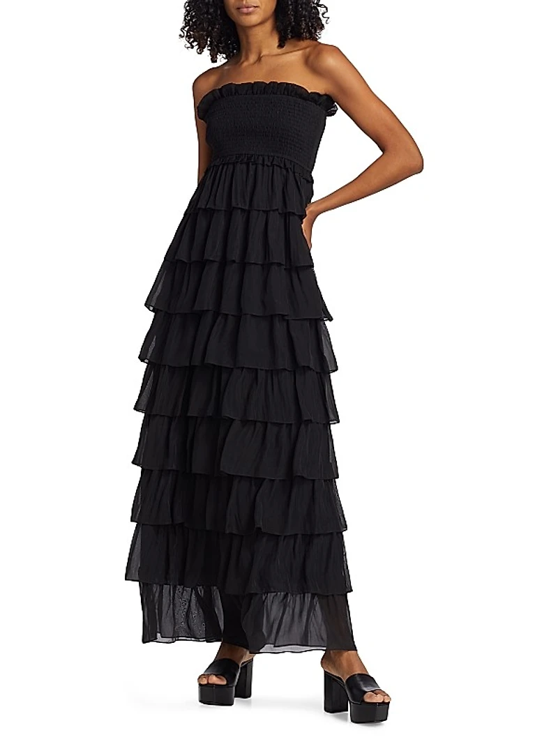 Stella Tiered Strapless Gown