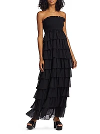 Stella Tiered Strapless Gown