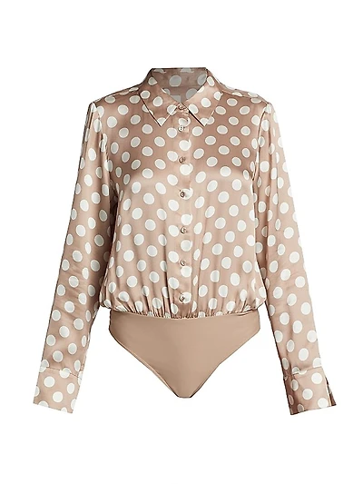 Ursula Silk Polka Dot Bodysuit