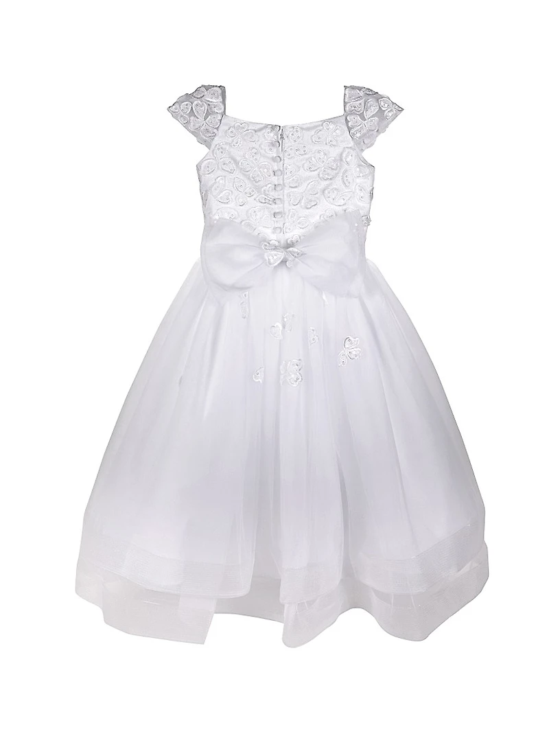 Girl's Organza Cap-Sleeve Dress
