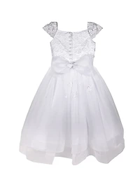 Girl's Organza Cap-Sleeve Dress