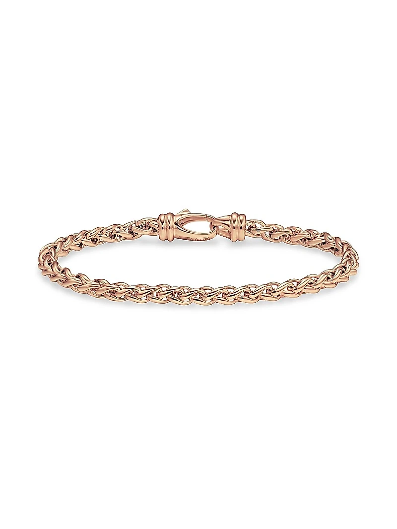 Wheat Chain Bracelet 18K Rose Gold