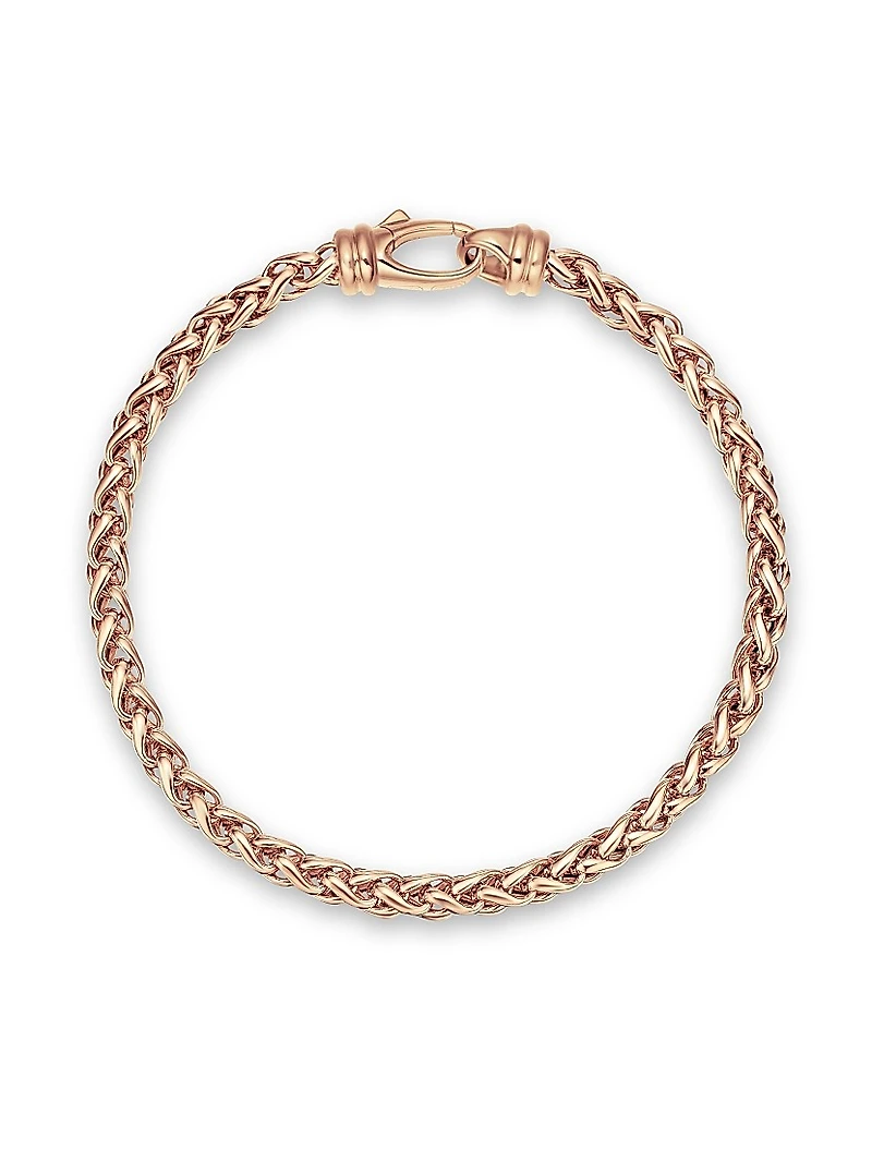 Wheat Chain Bracelet 18K Rose Gold