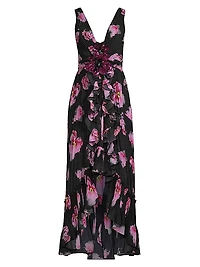 Kassiani Ruffled Floral Chiffon Dress