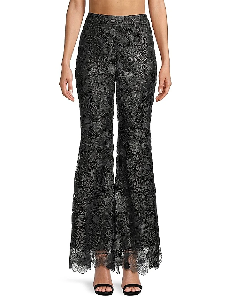 Celia Floral Lace Flared Pants