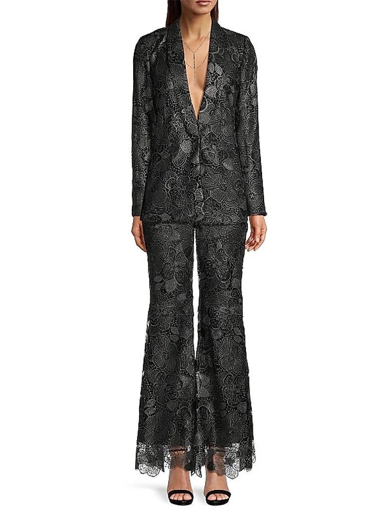 Celia Floral Lace Flared Pants