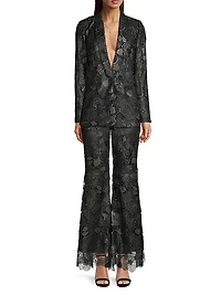 Celia Floral Lace Flared Pants