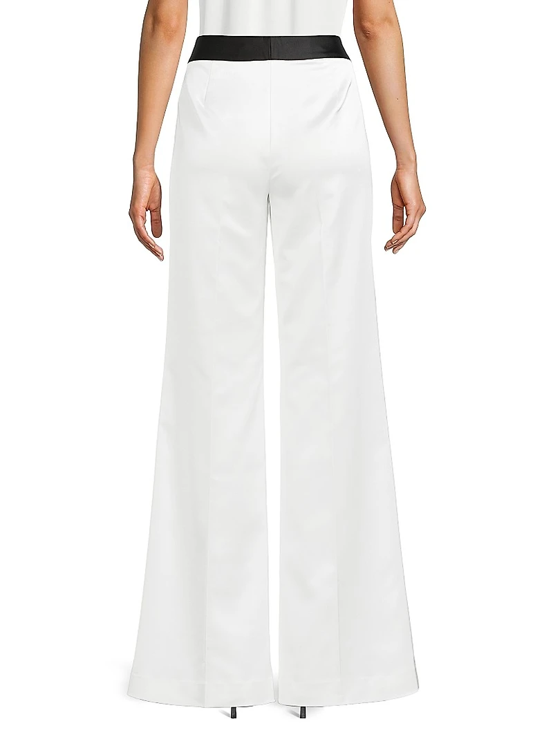 Karina Wide-Leg Satin Pants