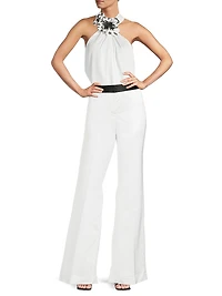 Karina Wide-Leg Satin Pants